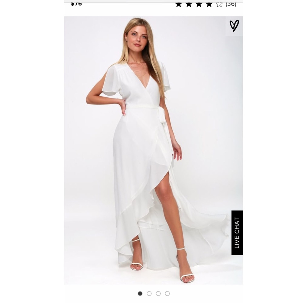MAGIC MOMENT WHITE WRAP MAXI DRESS Size Small